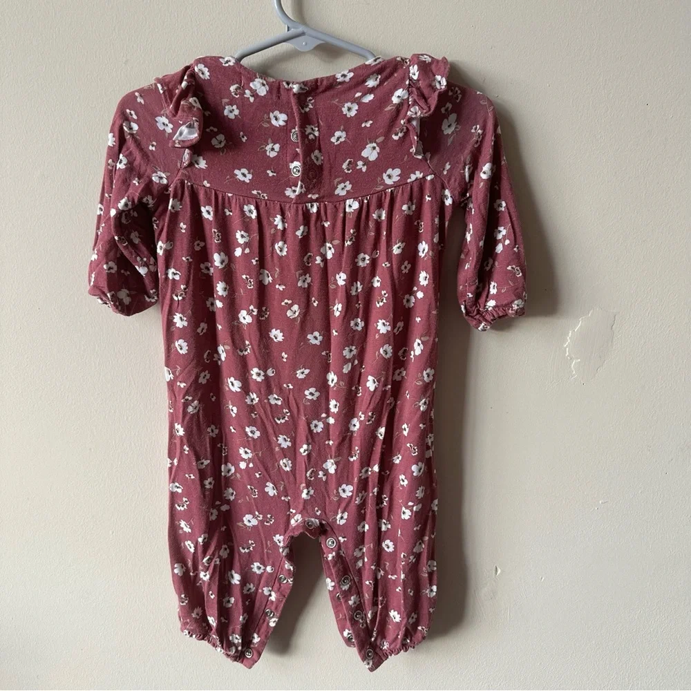 Angel Dear -Maroon Floral Romper Size 3-6m Soft and cute for holidays! - Picture 4 of 5